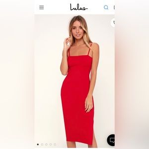 Lulus Red Bodycon Midi Dress